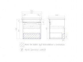 Тумба Grani 500-0-1 Фостер подвесная в Симе - sim.mebel74.com | фото 2