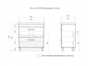 Тумба Nova 2-800 2 ящика Миранда в Симе - sim.mebel74.com | фото 6