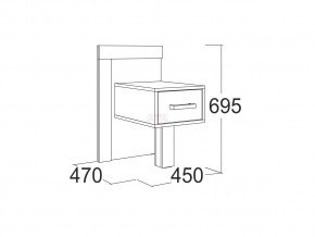 Тумба прикроватная Ольга 19 в Симе - sim.mebel74.com | фото 2