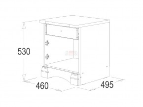 Тумба прикроватная Ольга 1н в Симе - sim.mebel74.com | фото 2