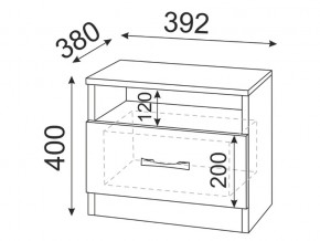 Тумба прикроватная Осло модуль 3 в Симе - sim.mebel74.com | фото 2