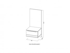 Тумба прикроватная со щитом с накладками Лагуна 8 в Симе - sim.mebel74.com | фото 2