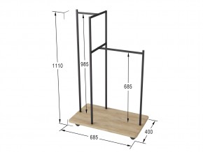 Вешалка гардеробная Стик дуб сонома в Симе - sim.mebel74.com | фото 2