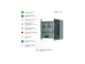 Зеркальный шкаф Geometry 1000 с LED подсветкой в Симе - sim.mebel74.com | фото 2